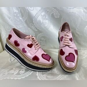RARE - PRADA Pink Heart Platform Shoes